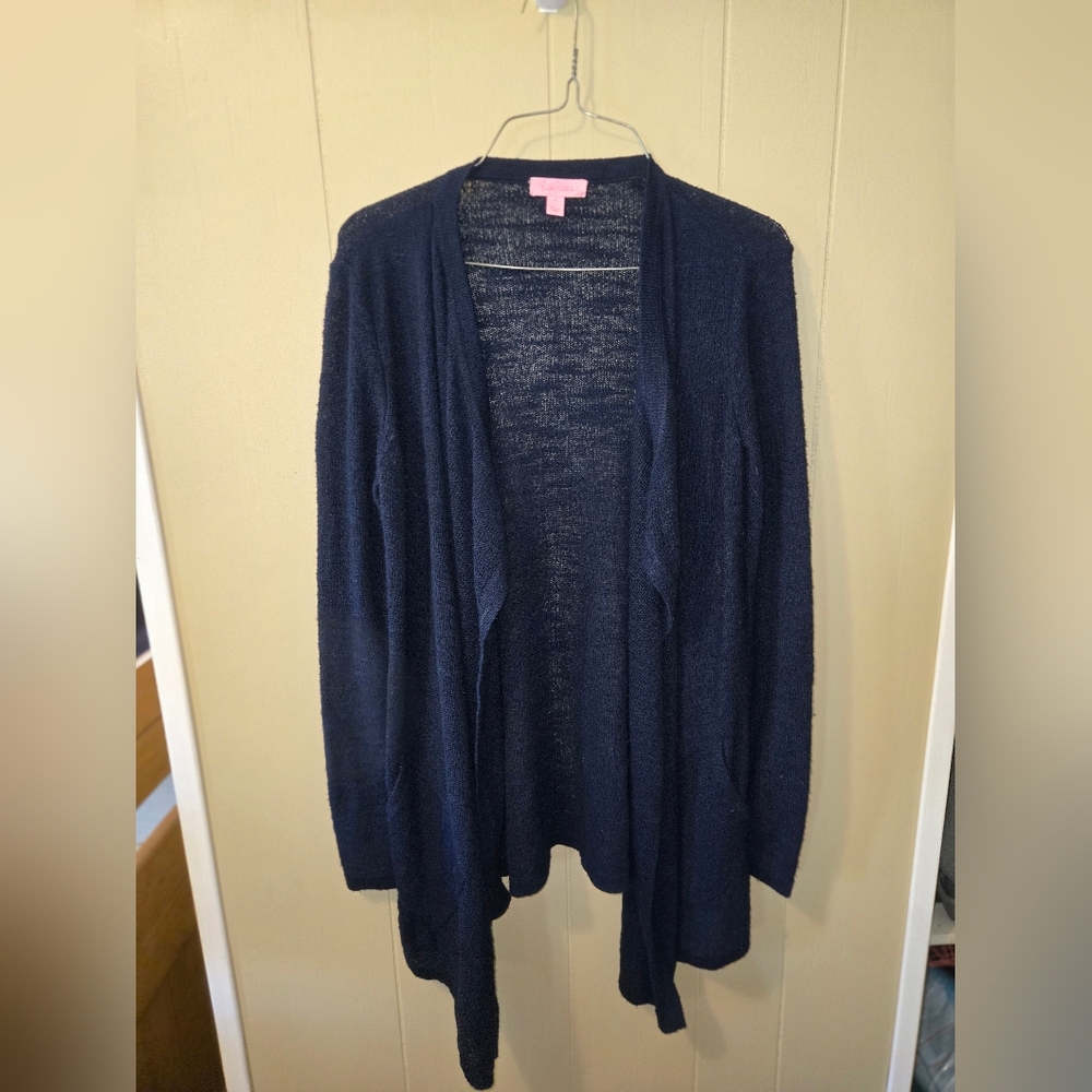 Women Lilly Pulitzer Navy Lightweight Cardigan Perfect For All Seasons Size S
